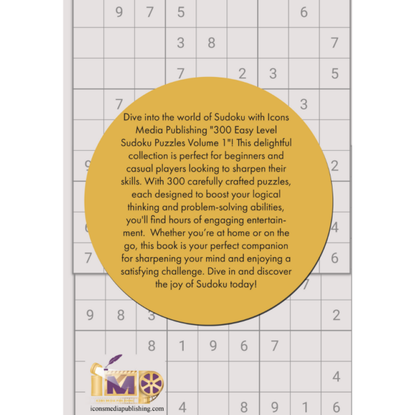 Sudoku 300 Puzzles for Adults - V1 - Back - Iconsmediapublishing.com