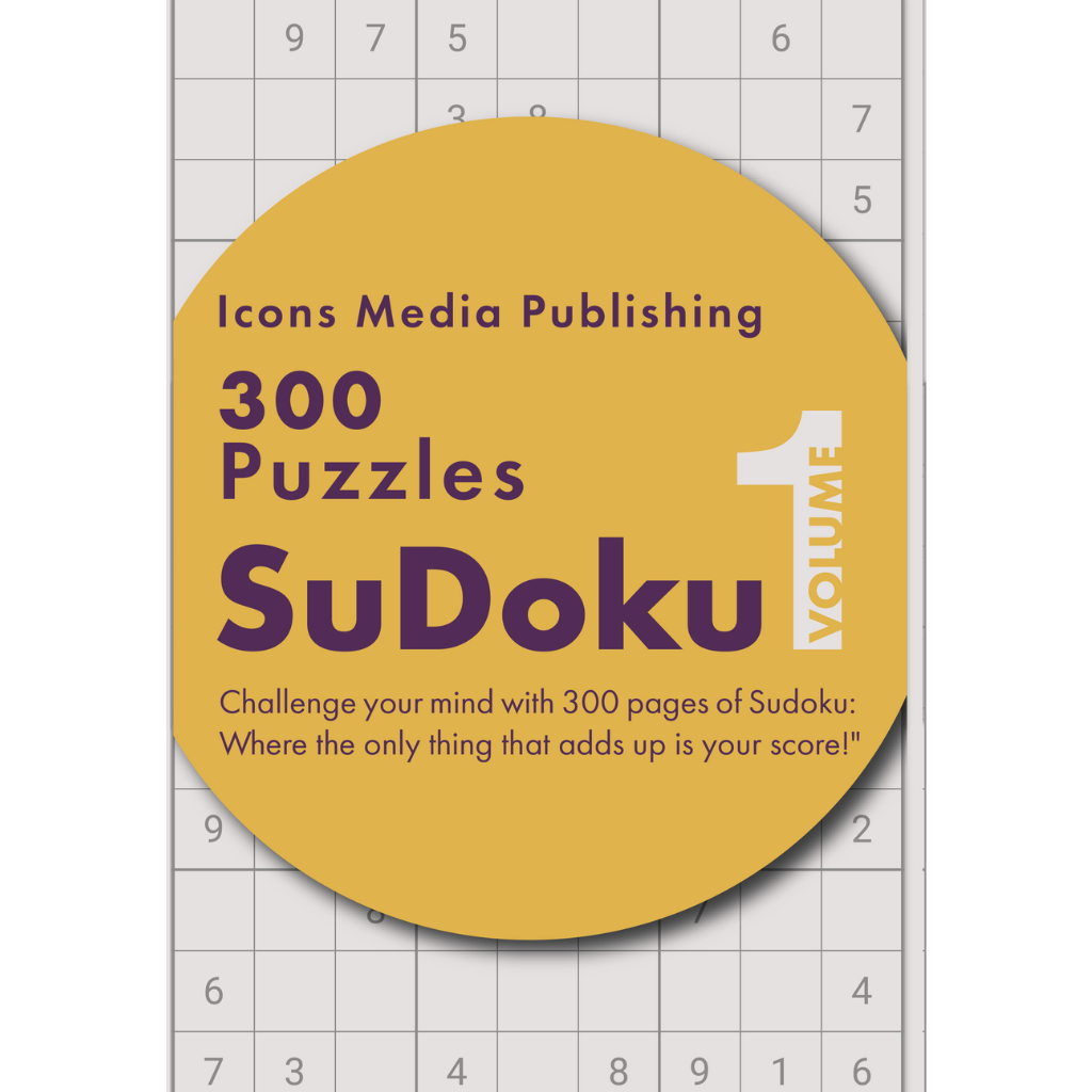 Sudoku 300 Puzzles for Adults - V1 - Front- Iconsmediapublishing.com