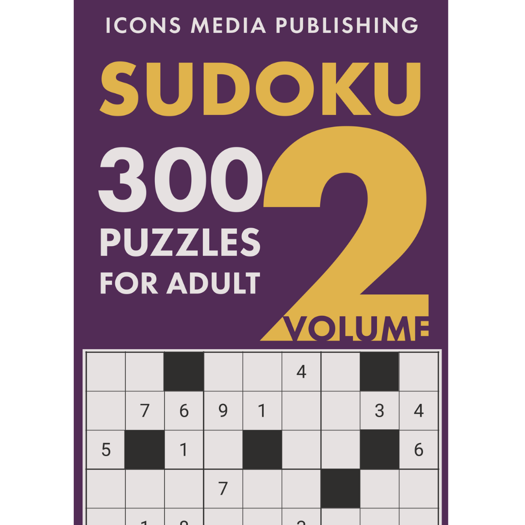 300 Hard Level Sudoku Puzzles Volume 2 - Front- Iconsmediapublishing.com