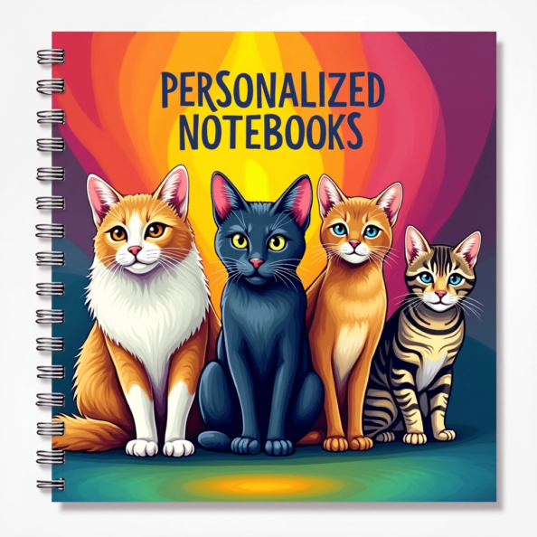 Charming Cats Personalized Notebook